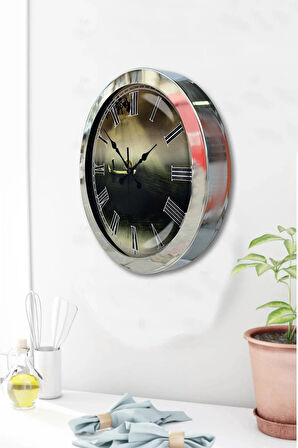 Hediyelik 36 Cm Krom Metal Huzur Duvar Saati