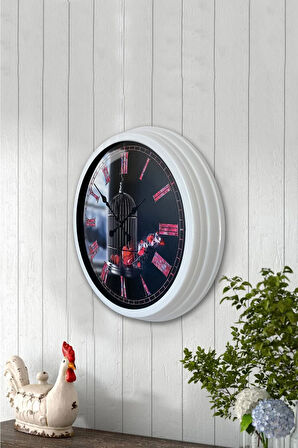 Hediyelik 40 Cm Beyaz Metal Kuş Kafes Duvar Saati