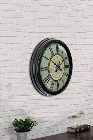 Hediyelik 40 Cm Siyah Metal Dekoratif Duvar Saati