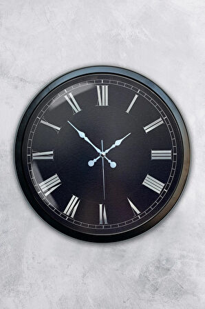 Hediyelik 40 Cm Siyah Metal Black Color Duvar Saati