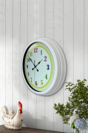 Hediyelik 40 Cm Beyaz Metal Çocuk Duvar Saati