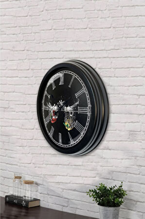 Hediyelik 40 Cm Siyah Metal Mutfak Duvar Saati
