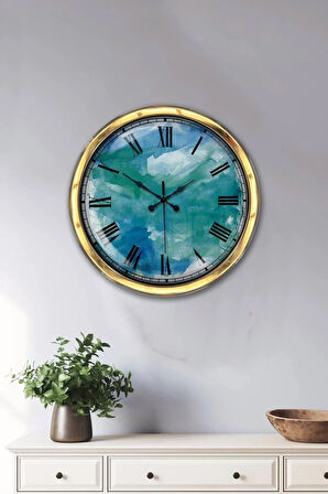 Hediyelik 40 Cm Gold Metal Dekoratif Duvar Saati