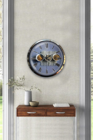 Hediyelik 40 Cm Krom Metal Mutfak Duvar Saati