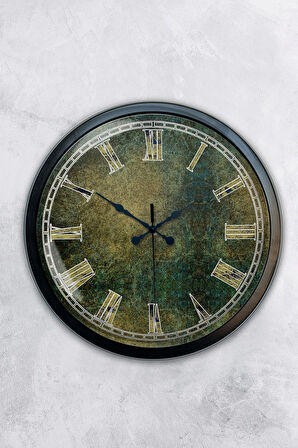 Hediyelik 40 Cm Siyah Metal Eskitme Duvar Saati