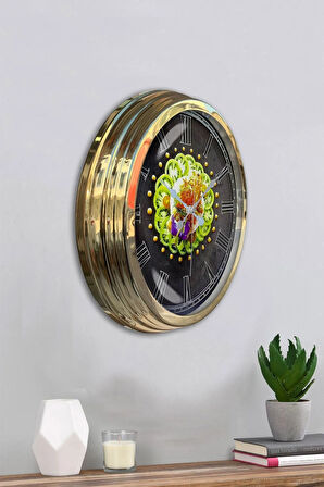 Hediyelik 40 Cm Gold Metal Mutfak Duvar Saati