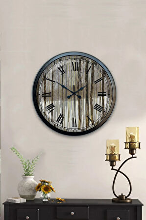 Hediyelik 40 Cm Siyah Metal Roma Rakamlı Duvar Saati