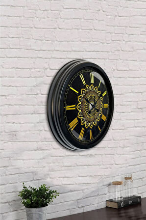 Hediyelik 40 Cm Siyah Metal Dekoratif Duvar Saati