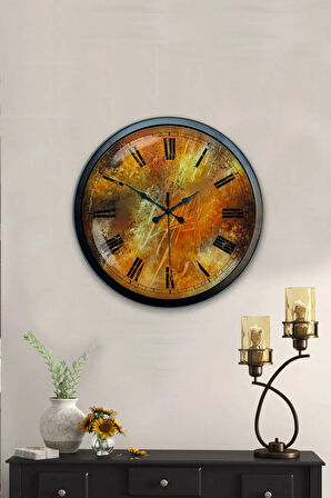Hediyelik 40 Cm Siyah Metal Eskitme Duvar Saati