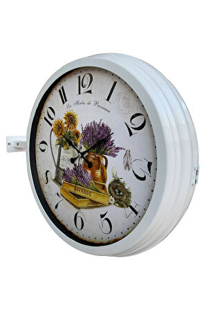 Hediyelik 40 Cm Beyaz Metal Dekoratif Istasyon Duvar Saati