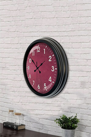 Hediyelik 40 Cm Siyah Metal Klasik Duvar Saati