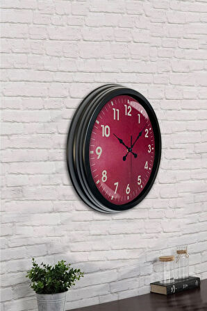 Hediyelik 40 Cm Siyah Metal Klasik Duvar Saati