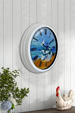 Hediyelik 40 Cm Beyaz Metal Dekoratif Duvar Saati