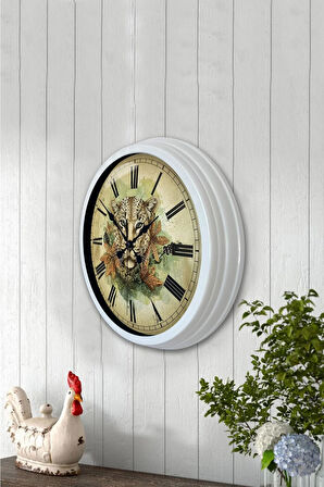 Hediyelik 40 Cm Beyaz Metal Dekoratif Duvar Saati