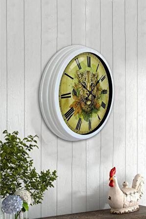 Hediyelik 40 Cm Beyaz Metal Dekoratif Duvar Saati