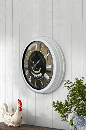 Hediyelik 40 Cm Beyaz Metal Mutfak Duvar Saati