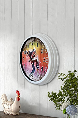 Hediyelik 40 Cm Beyaz Metal Dansçı Dekoratif Metal Duvar Saati