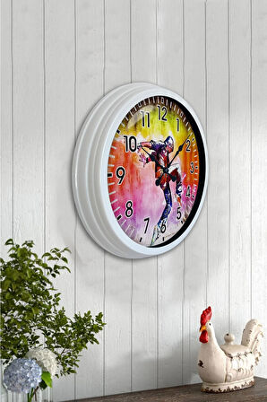 Hediyelik 40 Cm Beyaz Metal Dansçı Dekoratif Metal Duvar Saati