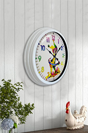 Hediyelik 40 Cm Beyaz Metal Çocuk Duvar Saati