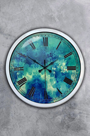 Hediyelik 40 Cm Beyaz Metal Dekoratif Duvar Saati