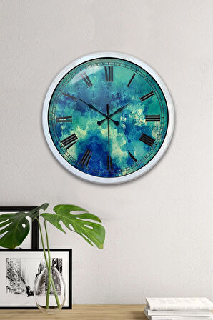 Hediyelik 40 Cm Beyaz Metal Dekoratif Duvar Saati