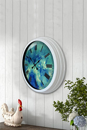 Hediyelik 40 Cm Beyaz Metal Dekoratif Duvar Saati