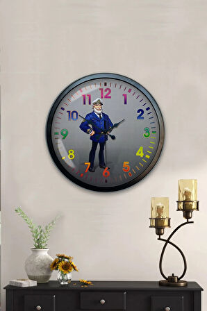 40 Cm Siyah Metal Gemi Kaptanı Duvar Saati