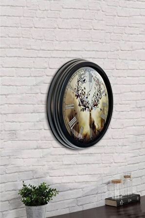 Hediyelik 40 Cm Siyah Metal Geyik Duvar Saati