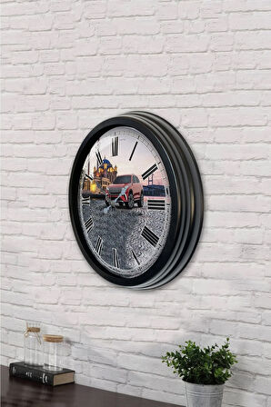 Hediyelik 40 Cm Siyah Metal Home Duvar Saati