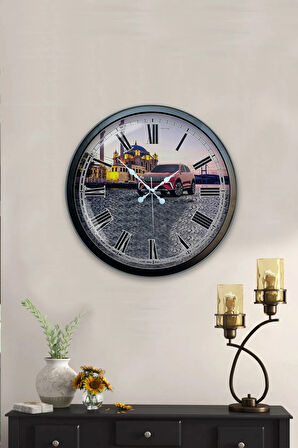 Hediyelik 40 Cm Siyah Metal Home Duvar Saati
