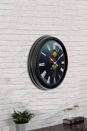 Hediyelik 40 Cm Siyah Metal Kitchen Duvar Saati
