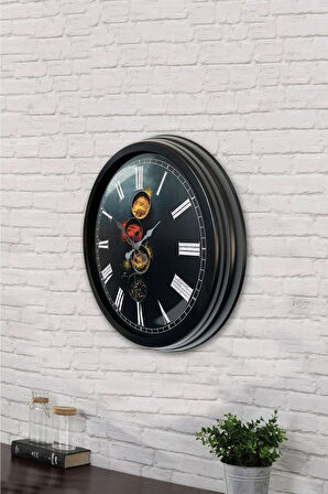 Hediyelik 40 Cm Siyah Metal Kitchen Duvar Saati