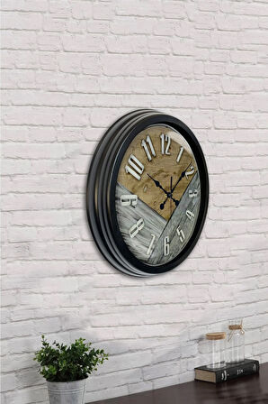 Hediyelik 40 Cm Siyah Metal Klas Duvar Saati