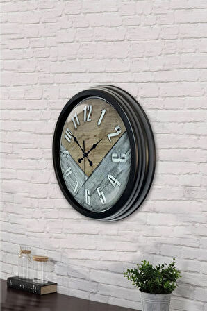 Hediyelik 40 Cm Siyah Metal Klas Duvar Saati