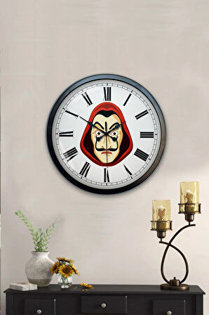 40 Cm Siyah Metal La Case De Papel Duvar Saati