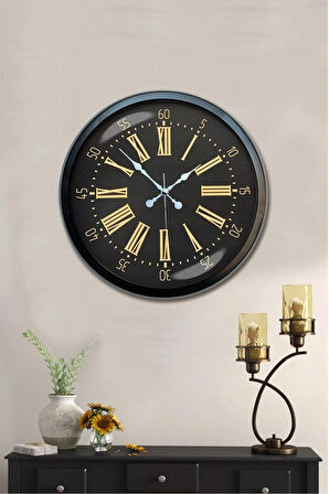 Hediyelik Duvar Saati 40 Cm Metal Siyah Renk Timeclock Modeli