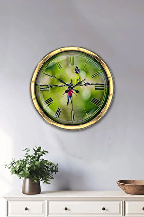 Hediyelik 40 Cm Gold Metal Funny Gelin Damat Duvar Saati