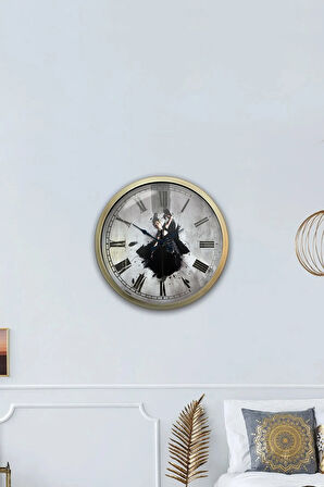 40 Cm Eskitme Metal Dans Duvar Saati