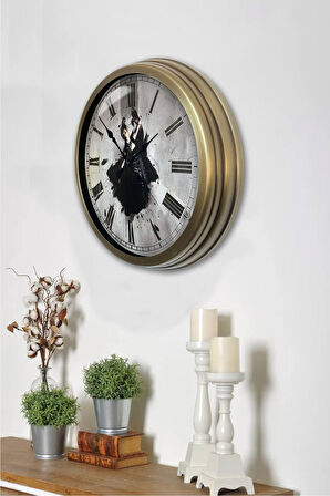 40 Cm Eskitme Metal Dans Duvar Saati