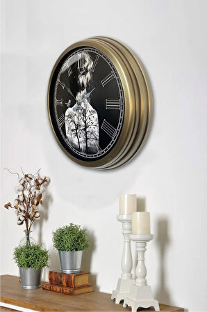 Hediyelik 40 Cm Eskitme Metal Dekoratif Duvar Saati