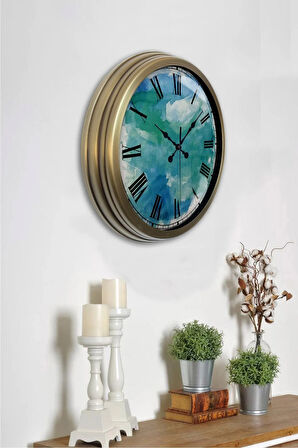 Hediyelik 40 Cm Eskitme Metal Dekoratif Duvar Saati