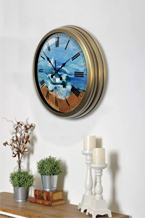 Hediyelik 40 Cm Eskitme Metal Dekoratif Duvar Saati