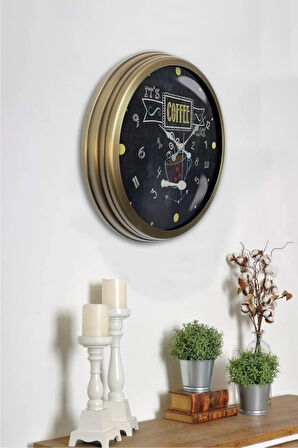 Hediyelik 40 Cm Eskitme Metal Mutfak Duvar Saati