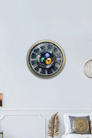 40 cm Eskitme Metal Yumurta Hediyelik Duvar Saati