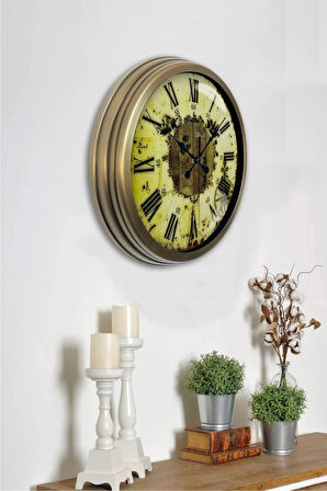 Hediyelik 40 Cm Eskitme Metal Eskitme Duvar Saati