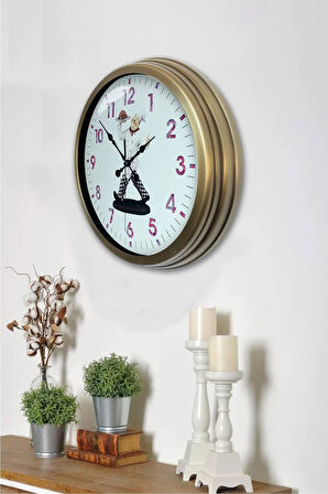 Hediyelik 40 Cm Eskitme Metal Mutfak Duvar Saati