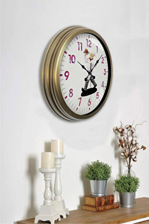 Hediyelik 40 Cm Eskitme Metal Mutfak Duvar Saati