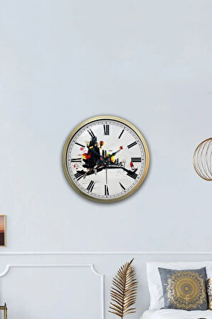 40 Cm Eskitme Metal Basketbol Hediyelik Duvar Saati