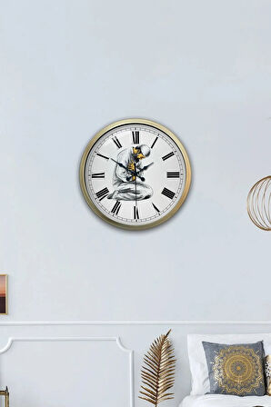 Hediyelik 40 cm Eskitme Metal Ibadet Duvar Saati