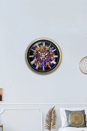 40 Cm Eskitme Metal Burçlar Hediyelik Duvar Saati